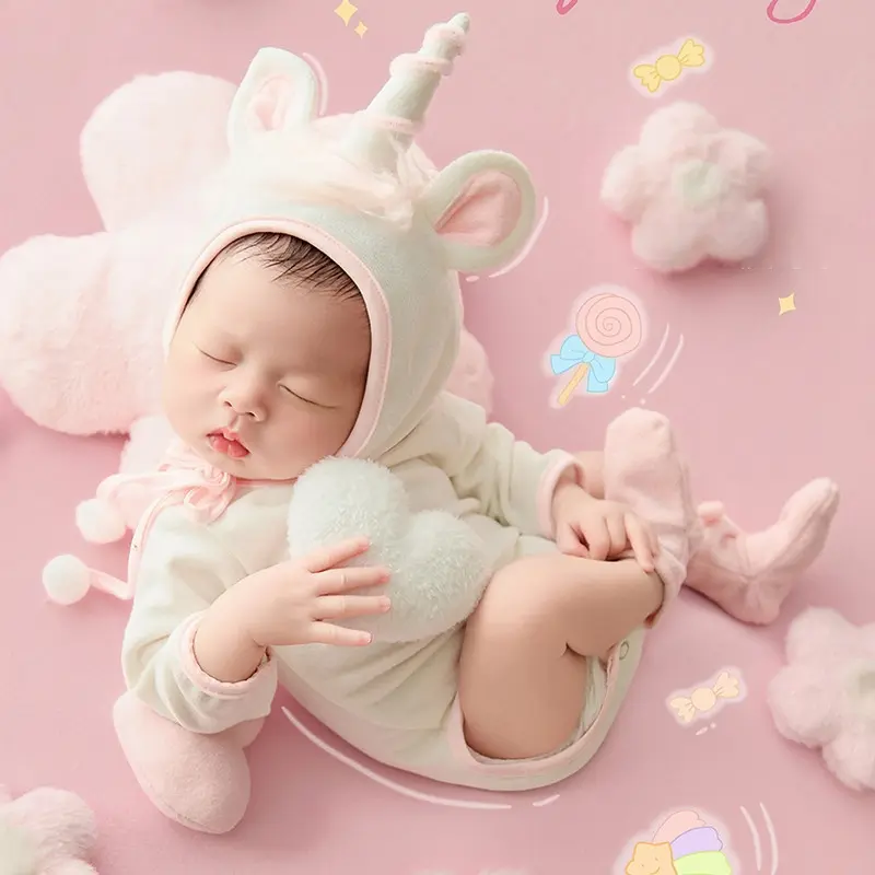 2026 White Horse Pink Theme Set - Newborn Photography Props - Image 3